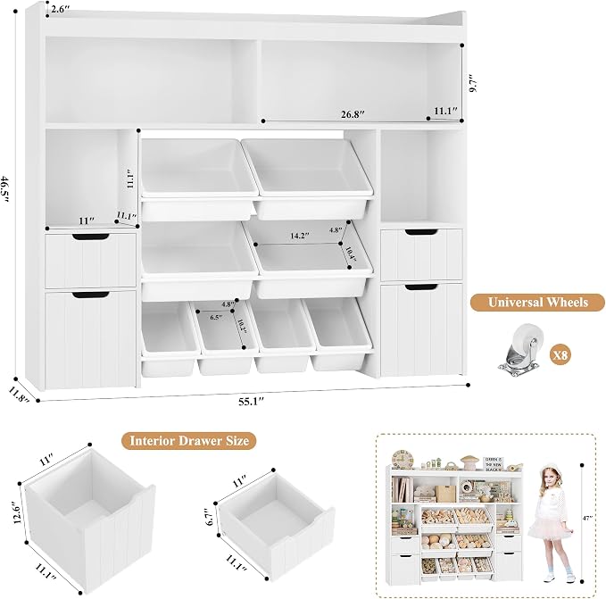 HORSTORS 55" W Toy Storage Organizer - Image 3