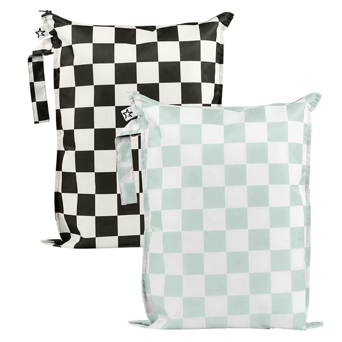 Tiny Twinkle Wet Dry Bag – 2 Pack Reusable Waterproof & Mess Proof Wet Bags by TinyTwinkle