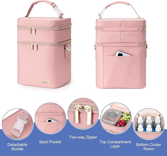 Breastmilk Cooler Bag with Ice Pack Fits 6 Baby Bottles Up to 9 Ounce - Image 5