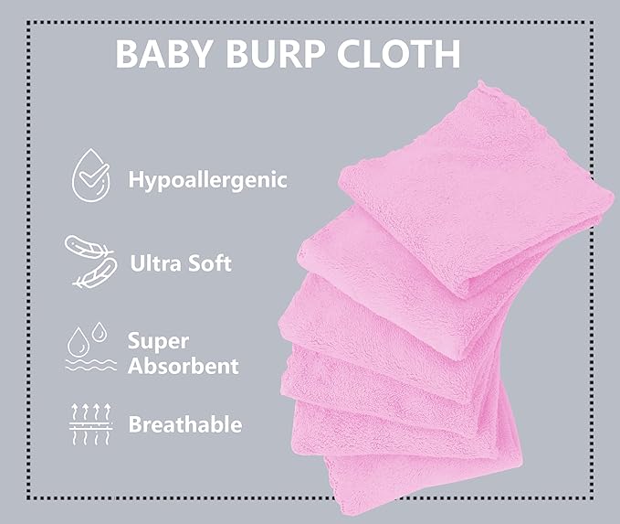 8 Pack Burp Cloths for Baby - Image 2