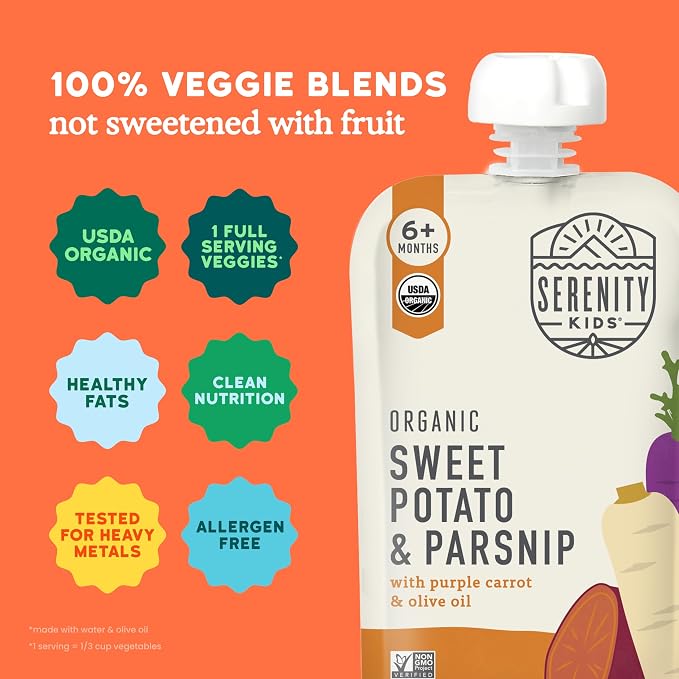 Serenity Kids 6+ Months Baby Food Pouches Veggie Puree - Image 4