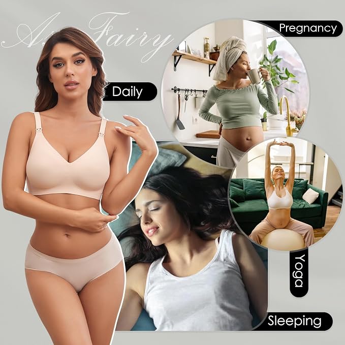 As Fairy Seamless Nursing Bras for Breastfeeding Soft Wireless Sleep Maternity - Image 6