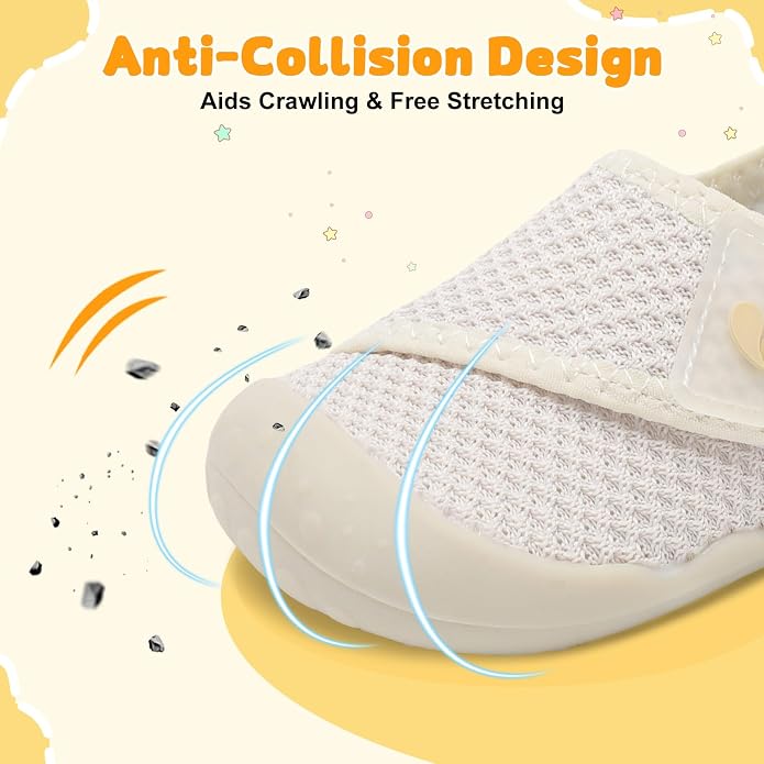 FEETCITY Baby First Walking Shoes Wide Baby Shoes Infant Sneakers Newborn Crib - Image 2
