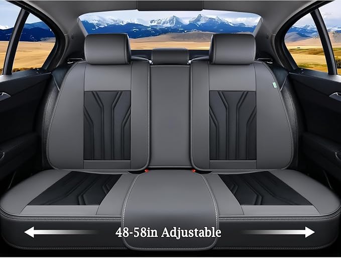 FLORICH Rear Seat Covers Leather Car Seat Covers Waterproof Back Seat Cover - Image 8