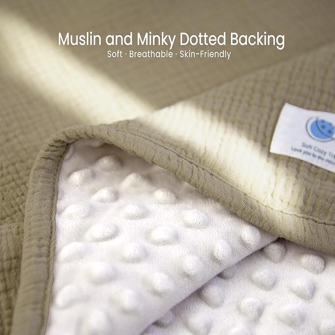 lulumoon Baby Blanket for Newborn Receiving: Minky Dot & Muslin Lightweight - Image 6