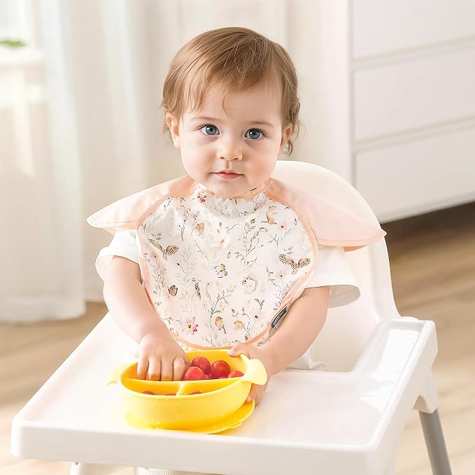 GRSSDER 3-pack Mess Proof Baby Feeding Bibs - Image 2