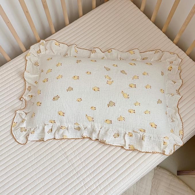 BuLuTu Duck Print Toddler Pillow Cases 20"x26", Cotton Muslin Boys Girls - Image 3