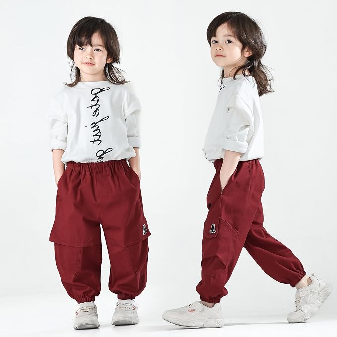 MINI PANDA Toddler Pants Boys& Girls, Relaxed Stretch Twill Toddler Casual Pants - Image 4