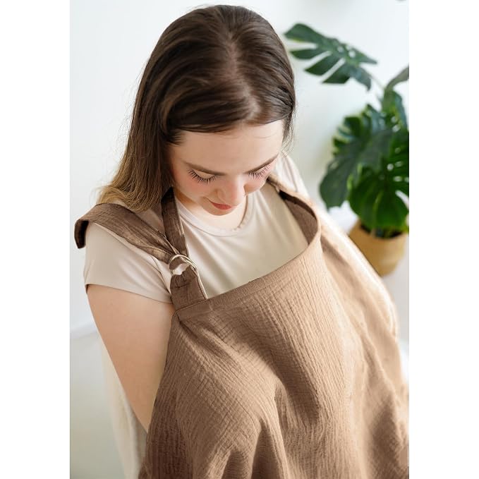 Muslin Nursing Covers for Breastfeeding, Privacy Breast Feeding Cover - Image 3