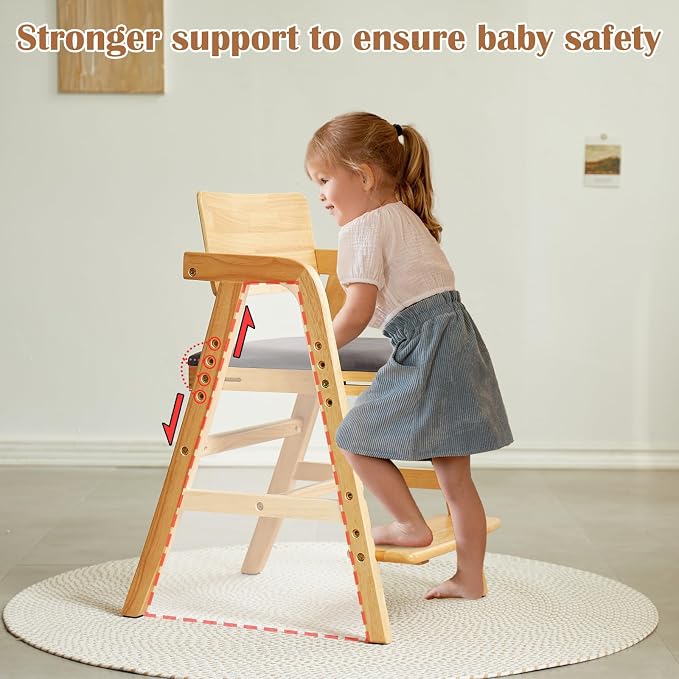 Solid Wood high Chairs for Toddlers, High Chair Grows - Image 6