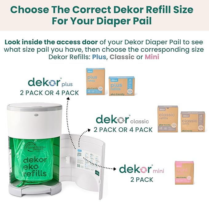 Diaper Dekor Classic Hands-Free Diaper Pail Gift Set | Just Step–Drop–Done | - Image 6