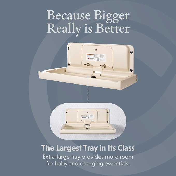 Foundations Ultra Horizontal Wall Mounted Baby Diaper Changing Station - Image 5