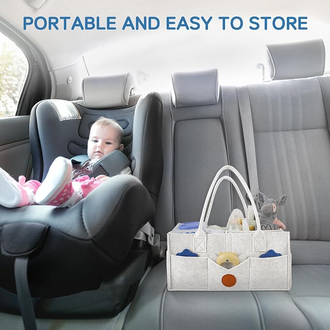 Maliton Baby Diaper Caddy, Nursery Storage Bin & Car Organizer - Image 5