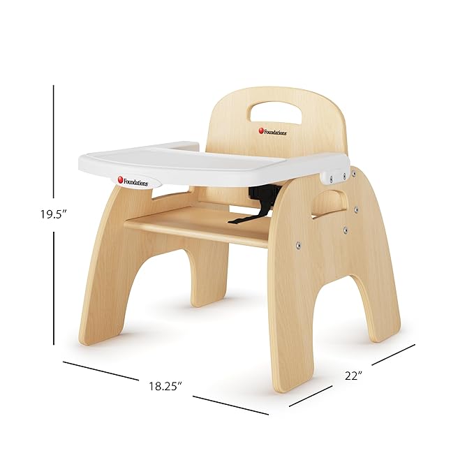 Foundations Easy Serve Low Wood Feeding Chairs Multipack, Adjustable Harness - Image 2