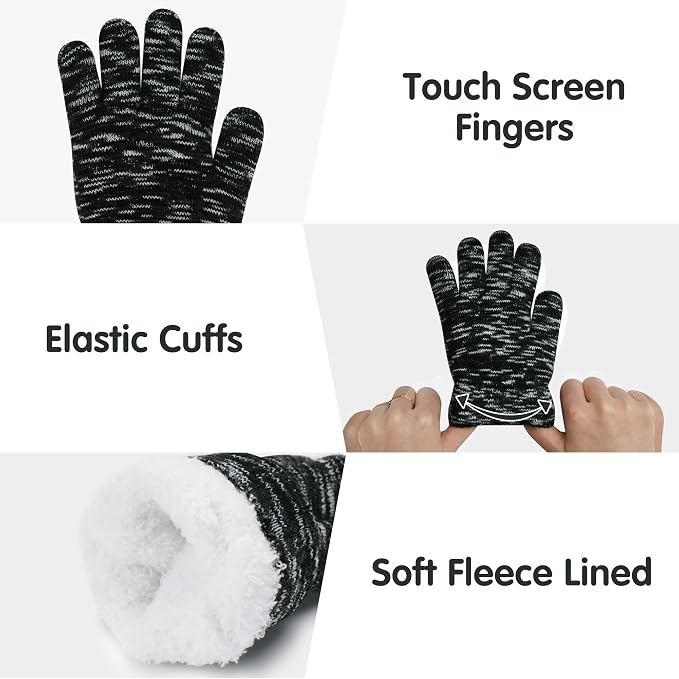 Kids Toddlers Winter Beanie Hats Gloves Neck Scarf Set Mittens Gifts - Image 4