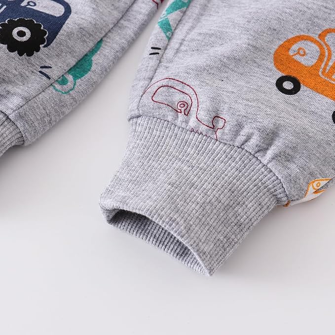 Boys Pants, Toddler 3 Pack Drawstring Elastic Sweatpants Cartoon Active Joggers - Image 8
