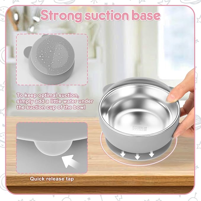 2 Pack Stainless Steel Baby Bowls - Image 6