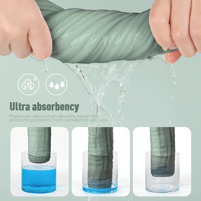 Yoofoss Muslin Burp Cloths for Baby 10 Pack 100% Organic Cotton Baby Washcloths - Image 4