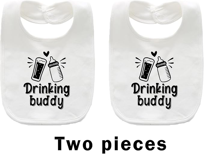 Baby Twins Bibs Drinking Buddy Newborn Baby Bibs Cute Unisex Bibs Set Toddler - Image 2