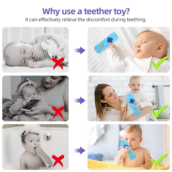 Chuya Remote Teethers Silicone Baby Teething Toys, TV Remote Teether - Image 3