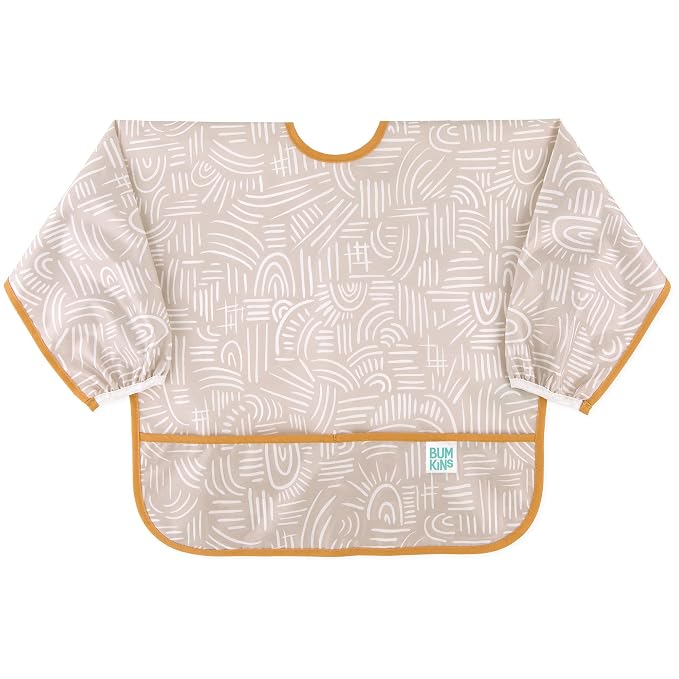 Bumkins Sleeved Bib for Girl or Boy, Baby and Toddler for 6-24 Mos, Essential by Bumkins