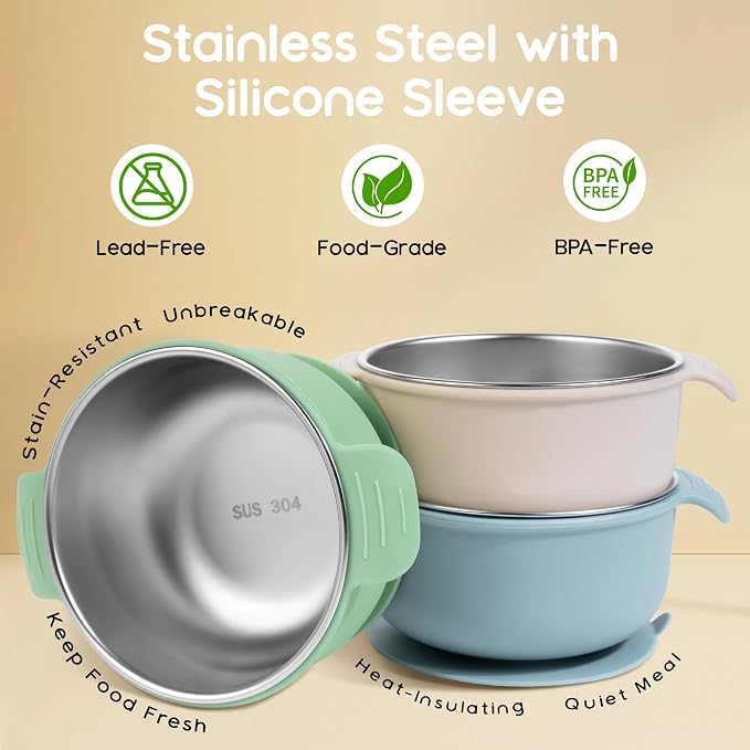 Bella's Friends Stainless Steel and Silicone Baby Bowls - Image 5