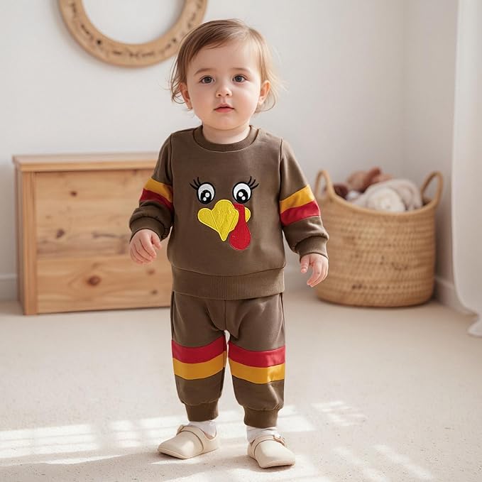 Fernvia Toddler Baby Girl Clothes 3 6 9 12 18 24 Months Fall Outfits Solid Long - Image 2