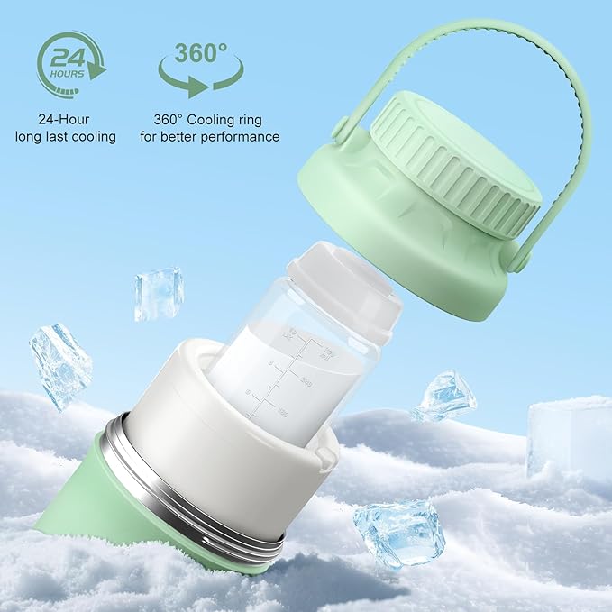 22oz Portable Breastmilk Cooler Bottle, Stainless Steel Breast Milk Chiller - Image 3