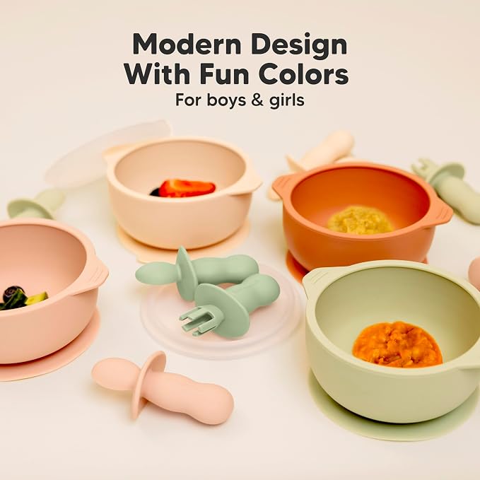KeaBabies 4-Pack Silicone Baby Spoons and Forks Set - Image 9