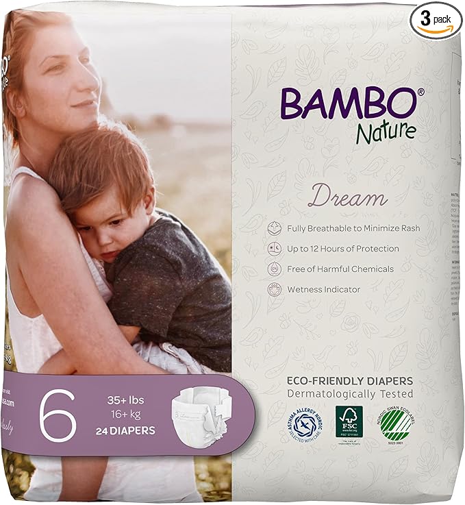 Bambo Nature Hypoallergenic Dream Baby Diapers, Premium Eco-Labeled Sustainable by BamboNature