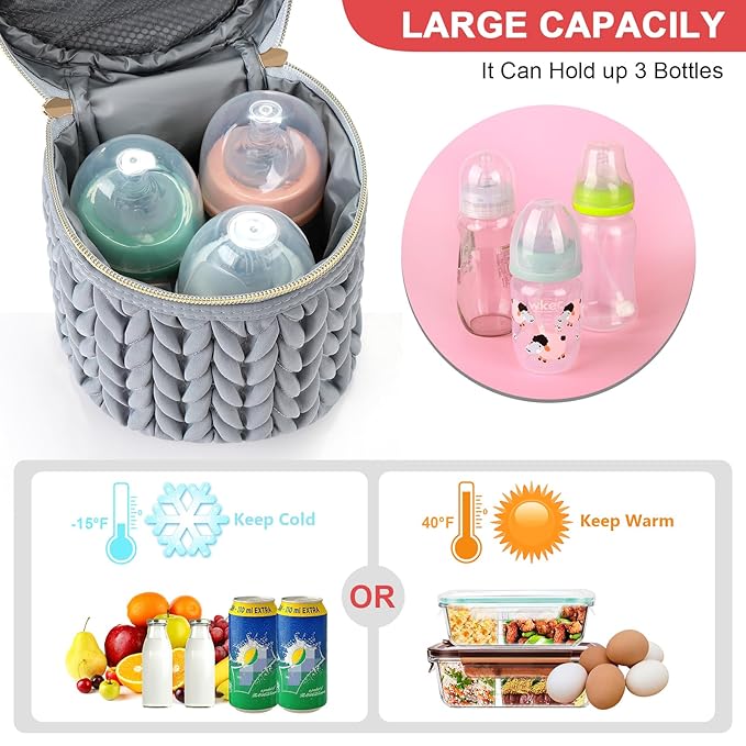 Accmor Breastmilk Cooler Bag, Insulated Baby Bottle Cooler Tote Bags - Image 2