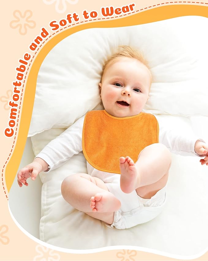 JaGely 30 Pack Baby Muslin Bandana Bibs Multicolor Solid Unisex Waterproof - Image 5