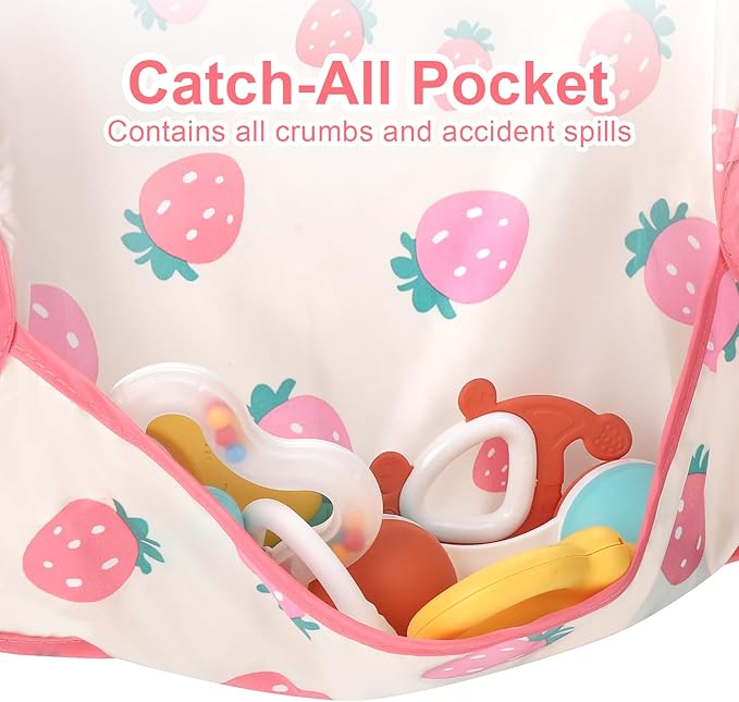 Accmor Baby Bibs, Waterproof Baby Toddler Bibs, Apron Smock Bib - Image 4