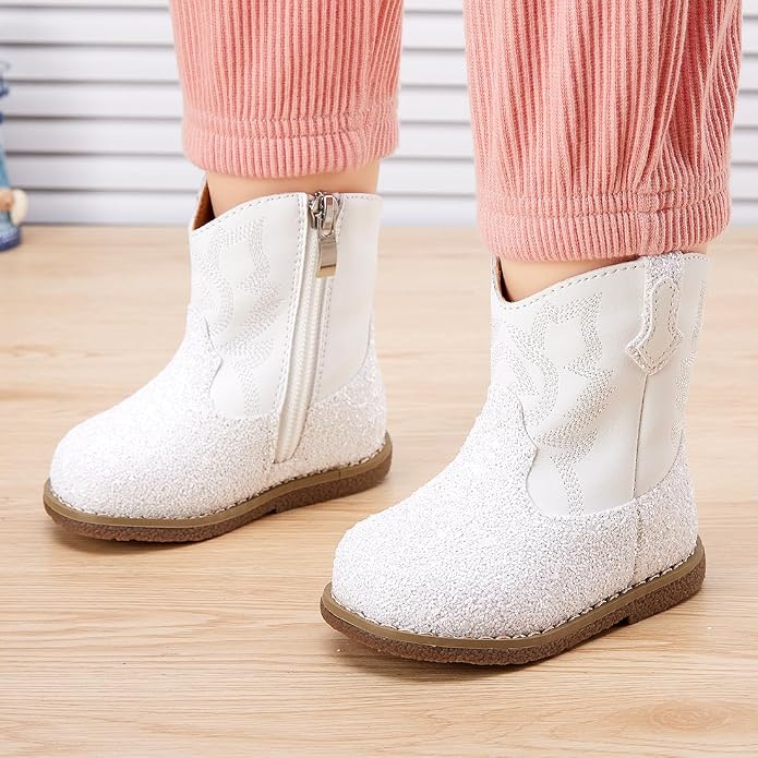 BMCiTYBM Baby Cowboy Cowgirl Boots Infant Western Shoes Boys Girls Round Toe - Image 2