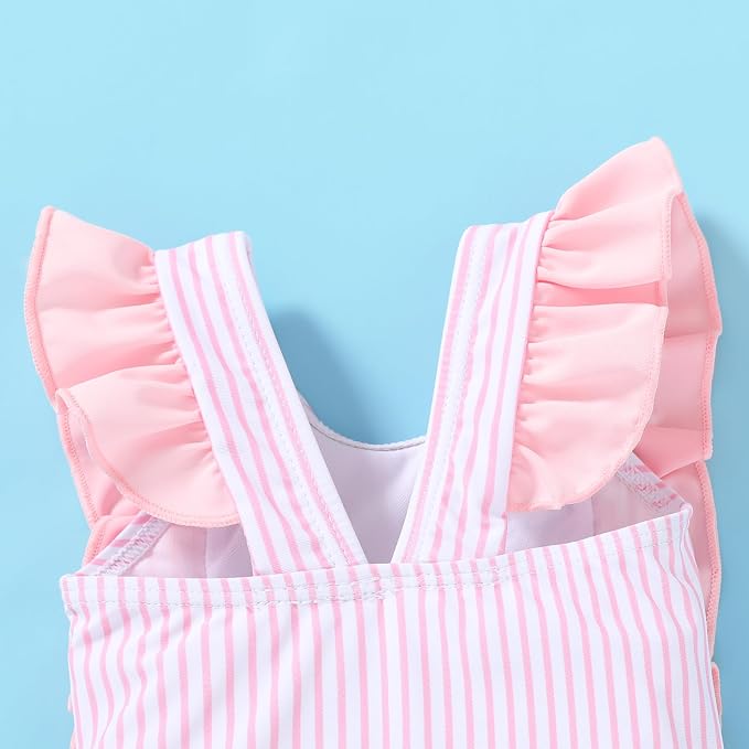 Newborn Baby Girl Ruffle Swimsuit Infant Toddler One Piece Floral Bikini Beach - Image 5