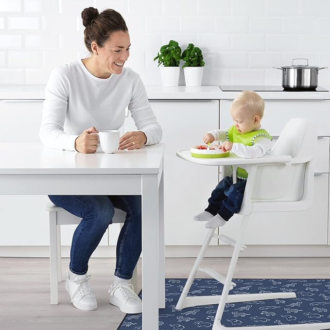 Blissful Diary Baby Splat Mat for Under High Chair, 50.4 x 50.4 Inch Wipeable - Image 4