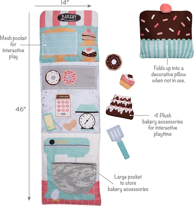 Lambs & Ivy Interactive 2-n-1 Soft Toddler Cupcake/Bakery Pillow Play Set - Image 3