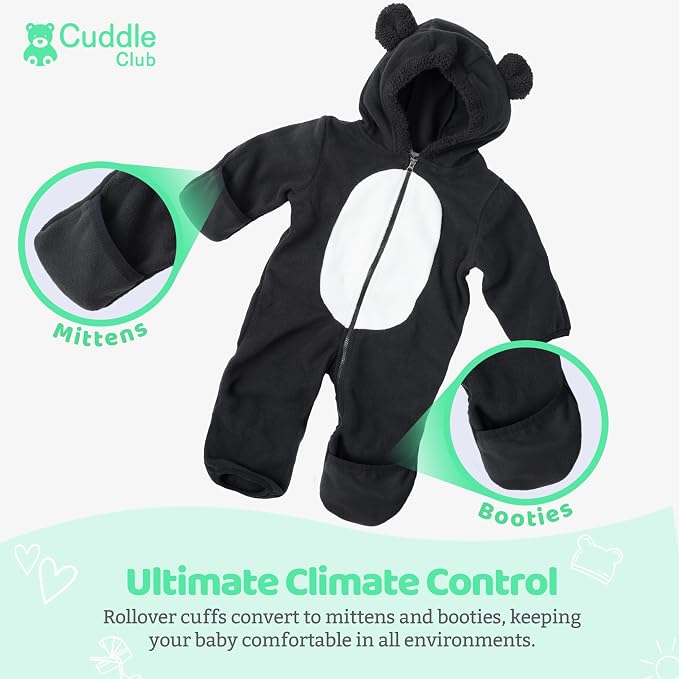 Cuddle Club Fleece Baby Bunting Bodysuit - Image 3