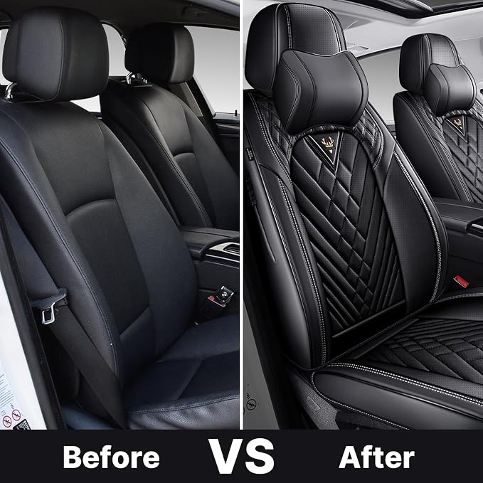Car Seat Cover Full Set, Waterproof Leather Seat Cover, Front Auto Seat Cover - Image 7