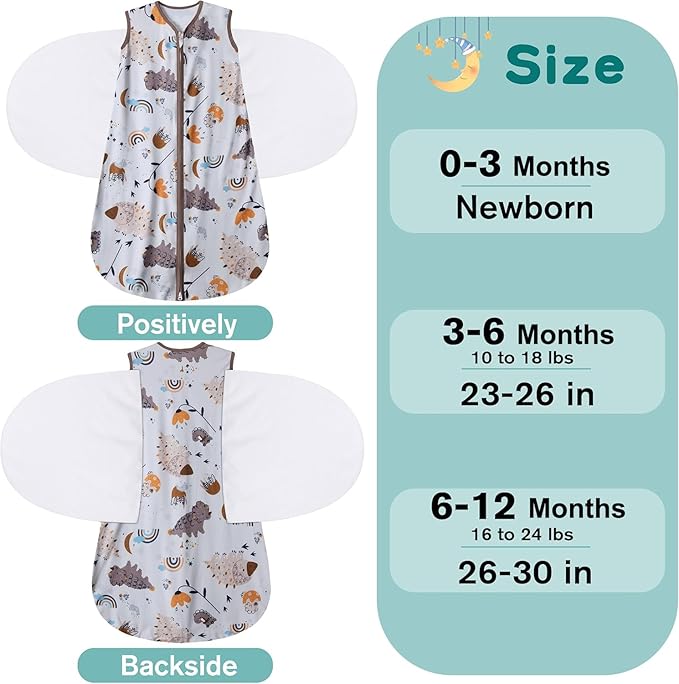 Newborn Sleep Sack Baby Swaddle, 3-Way Adjustable Wearable Blanket, 100% Rayon - Image 4