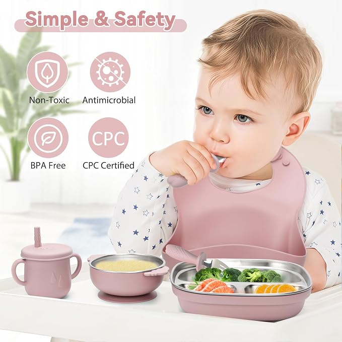 Stainless Steel Kids Plates and Bowls Set - Image 5