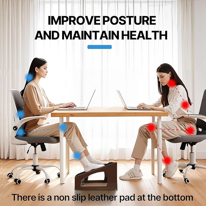 Ergonomic Foot Rest, 4 Adjustable Height Foot Stool, Footrest Under Desk， Soft - Image 6