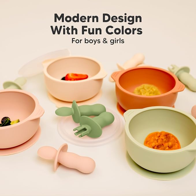 KeaBabies 4-Pack Silicone Baby Spoons and Forks Set - Image 9