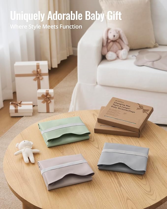 Blissful Diary Vegan Leather Portable Changing Pad, Wipeable & Waterproof Baby - Image 7