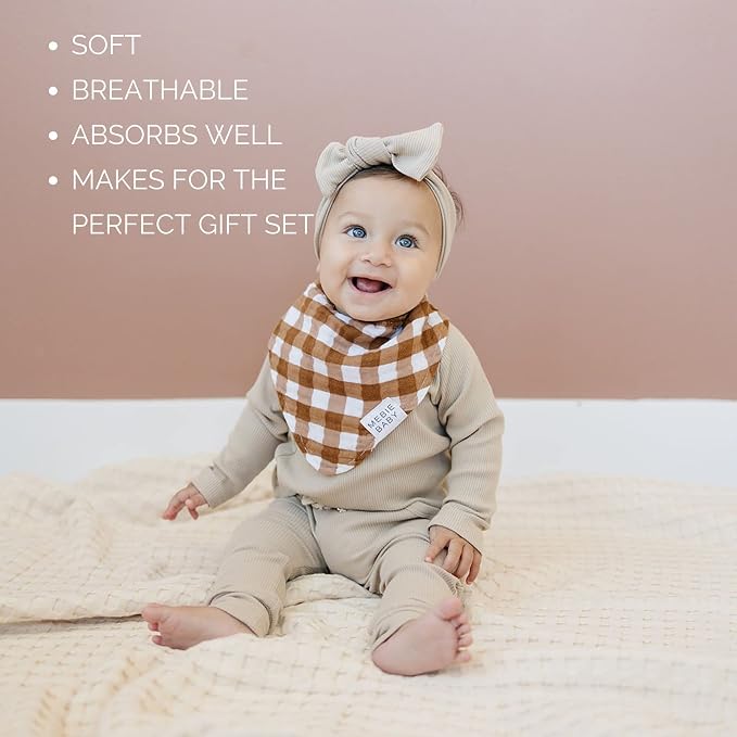 Mebie Baby Muslin Cotton Bib, 3 pack, Baby Bib Set - Image 2
