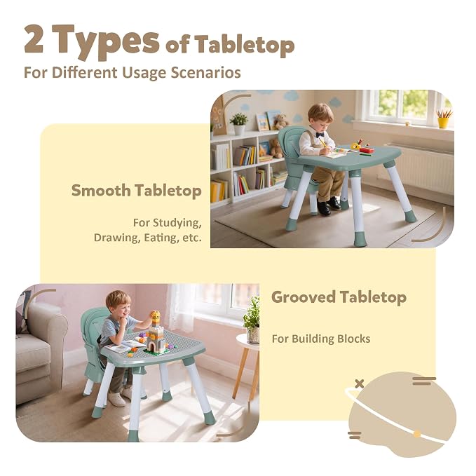 Baby High Chair, 8 in 1 Convertible Highchairs - Image 3