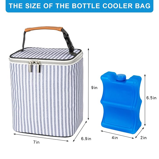 Breast Milk Cooler Bag with Ice Pack Fits 4 Baby Bottles Up to 9 Ounce - Image 5