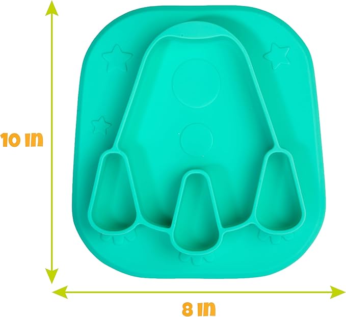 Vehicle Silicone Compartment Plates- 3 PK Car, Rocket- Large Divided Sections - Image 4