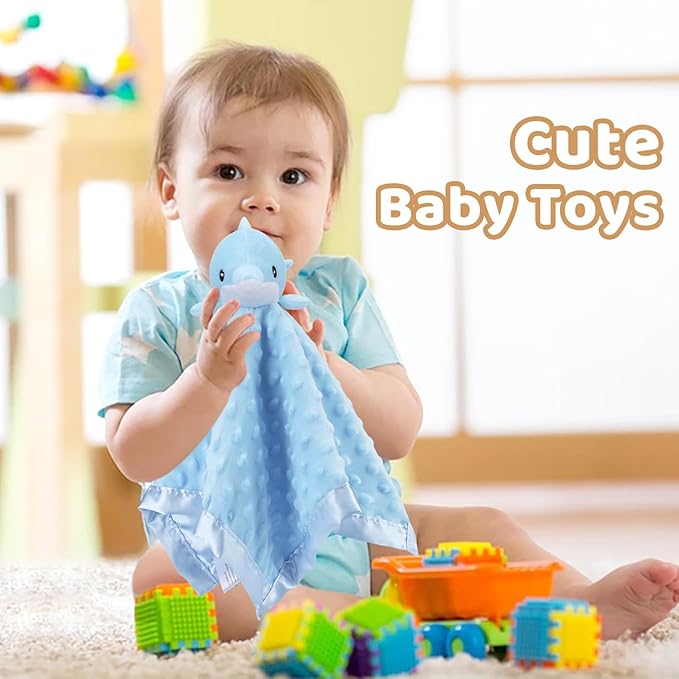 Pro Goleem Dolphin Loveys for Babies, Soft Security Blanket Baby Snuggle Toy - Image 4