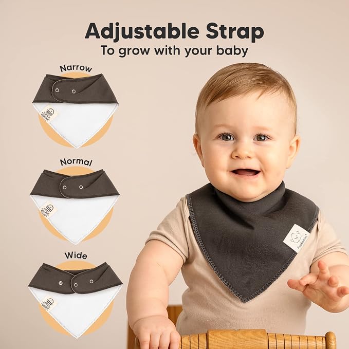 8-Pack Organic Baby Bandana Bibs - Image 3